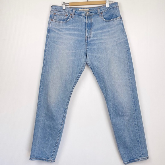 Levi's Wedgie Icon Fit high rise light wash straight leg Jeans Bright Side 32 - Picture 2 of 9